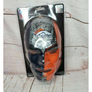 Franklin Sports NFL Fan Face Denver Broncos Football 2 Tone Orange Navy Mask